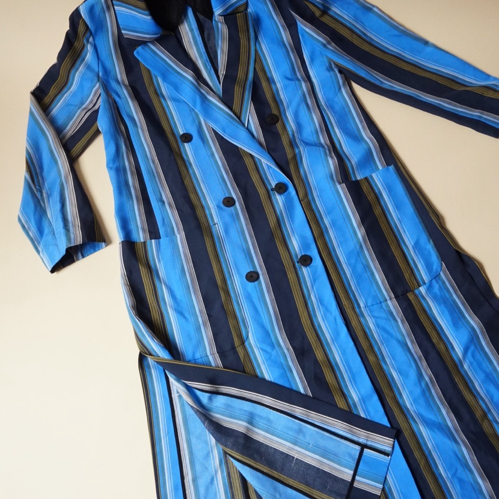 Diane Von Furstenberg Belted Silk Long Line Trench - Size Medium - Picture 5 of 8